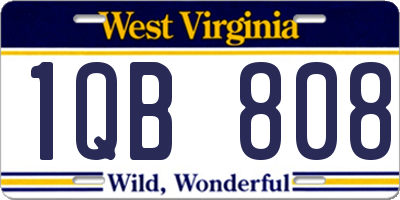 WV license plate 1QB808