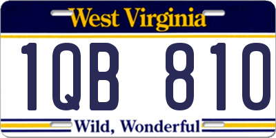 WV license plate 1QB810