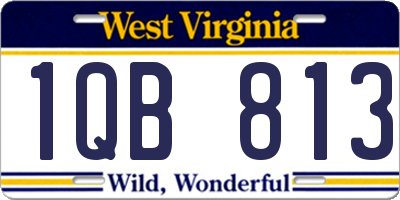 WV license plate 1QB813