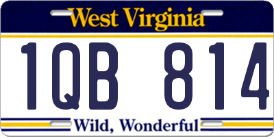 WV license plate 1QB814