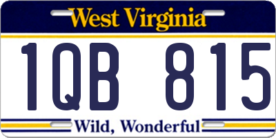 WV license plate 1QB815