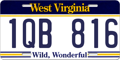 WV license plate 1QB816