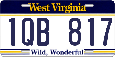 WV license plate 1QB817