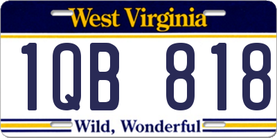 WV license plate 1QB818