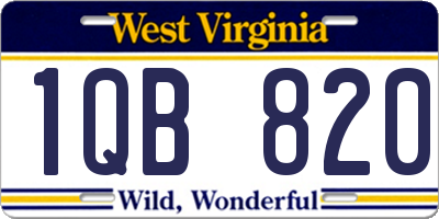 WV license plate 1QB820