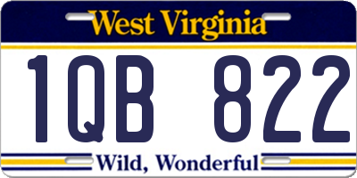 WV license plate 1QB822