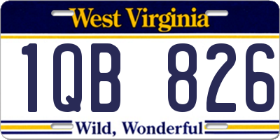 WV license plate 1QB826