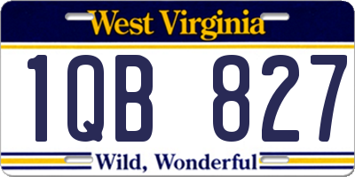 WV license plate 1QB827