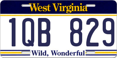 WV license plate 1QB829