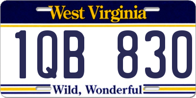 WV license plate 1QB830