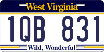WV license plate 1QB831