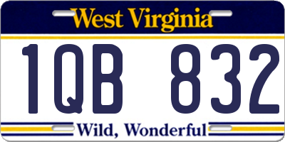 WV license plate 1QB832