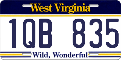 WV license plate 1QB835