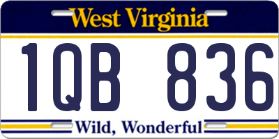 WV license plate 1QB836