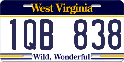 WV license plate 1QB838