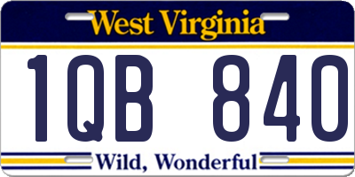 WV license plate 1QB840