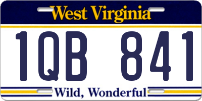 WV license plate 1QB841
