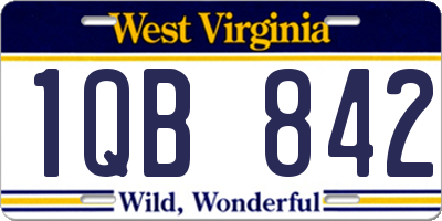 WV license plate 1QB842