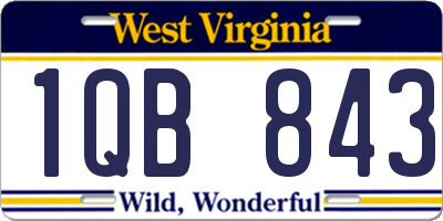 WV license plate 1QB843