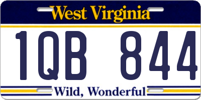 WV license plate 1QB844