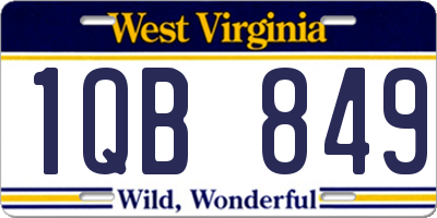 WV license plate 1QB849