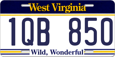 WV license plate 1QB850