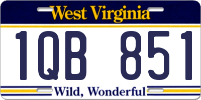 WV license plate 1QB851
