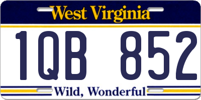 WV license plate 1QB852
