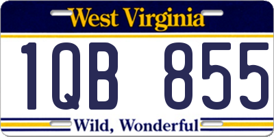 WV license plate 1QB855