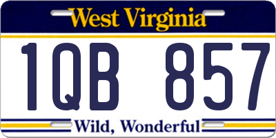 WV license plate 1QB857
