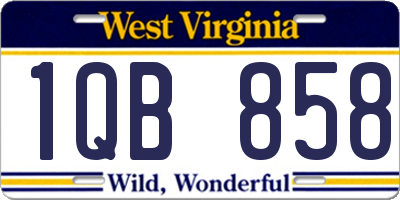WV license plate 1QB858