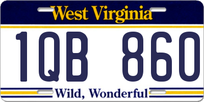 WV license plate 1QB860
