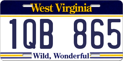 WV license plate 1QB865
