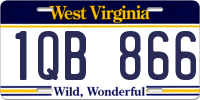 WV license plate 1QB866