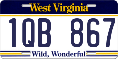 WV license plate 1QB867