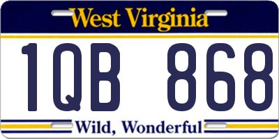 WV license plate 1QB868