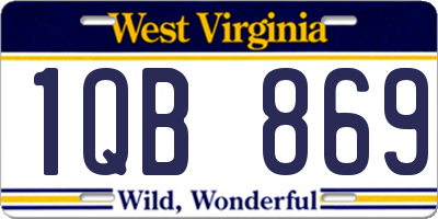 WV license plate 1QB869