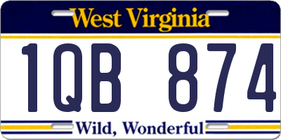 WV license plate 1QB874