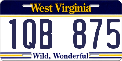 WV license plate 1QB875