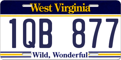 WV license plate 1QB877