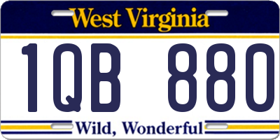 WV license plate 1QB880