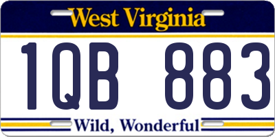 WV license plate 1QB883