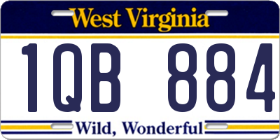 WV license plate 1QB884
