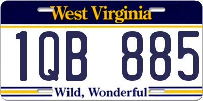 WV license plate 1QB885
