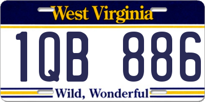 WV license plate 1QB886