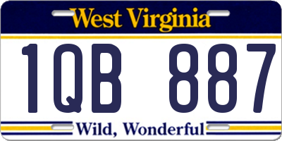 WV license plate 1QB887