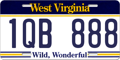 WV license plate 1QB888