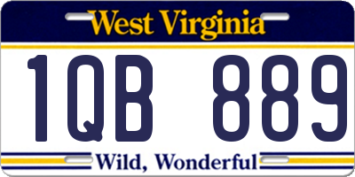 WV license plate 1QB889