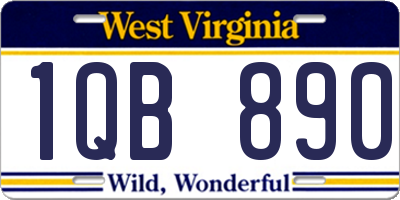 WV license plate 1QB890