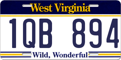 WV license plate 1QB894